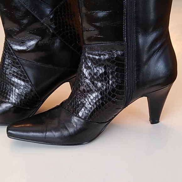 Bellini genuine snakeskin leather boots 8.5 - Picture 2 of 6